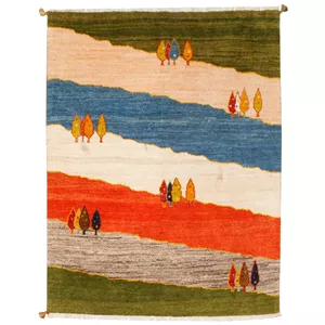 گبه دستباف 2.97 متری سی پرشیا مدل 122632 زمینه الوان