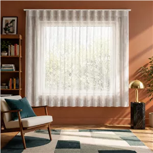 پرده تیکو دکو مدل مینیمال ست کامل طرح حریر ابریشم  محو سایز 210 × 115 سانتی‌متر مجموعه 8 عددی