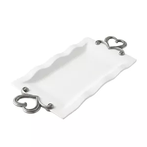 سینی دسته دار مدل رولت خوری طرح دورهلالی سایز 34 × 21 سانتی متر