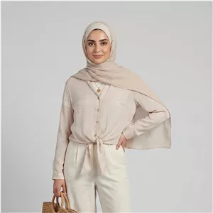 کراپ شومیز آستین بلند یقه گرد زنانه ایکس ساید مدل S560064Z8