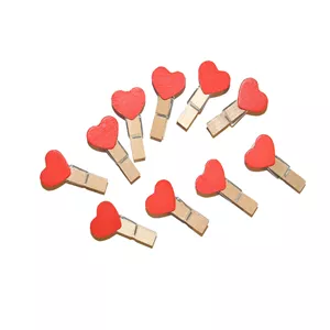 گیره چوبی طرح قلب مدل 02 بسته 10 عددی
