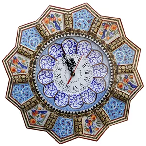 ساعت دیواری خاتم کاری چوبی مدل تارا کد 012