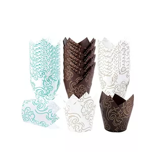 کپسول کاپ کیک مدل لاله طرح دار بسته 50 عددی