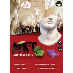 کاغذ A4 پشت چسب دار ام کی تی مدل براق کد M03 بسته 100 عددی