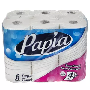 دستمال حوله ای پاپیا مدل اقتصادی بسته 6 عددی