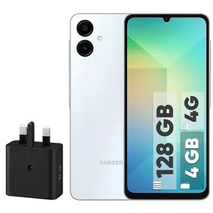گوشی موبایل سامسونگ مدل Galaxy A06 دو سیم کارت ظرفیت 128 گیگابایت و رم 4 گیگابایت - به همراه شارژر 25 وات سامسونگ