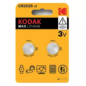 باتری سکه‌ای کداک مدل Max CR2025 بسته دو عددی
