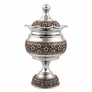 قندان قلمزنی مسی مدل الماس تراش کد 1765 