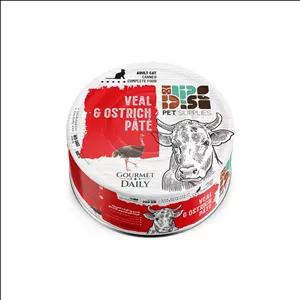 کنسرو غذای گربه بالغ دی پی اس مدل پته طعم گوشت گاو و شترمرغ وزن 200 گرم