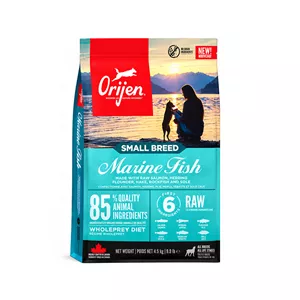 غذای خشک سگ بالغ اوریجن مدل Adult Small Breed Marine Fish با طعم شش ماهی 1.8 کیلوگرم