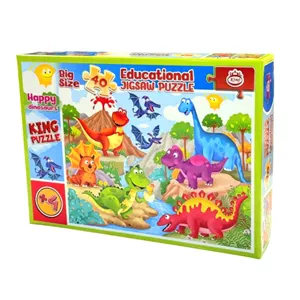 پازل 40 تکه کینگ مدل آموزشی Happy dinasours