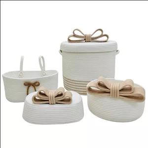 ست سبد وسایل کودک مدل قیطان دوزی طرح پاپیون مجموعه چهار عددی