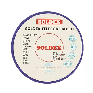 سیم لحیم سولدکس مدل SOLDEX Sn63 Pb37 وزن 250 گرم ضخامت 0.8 میلی متر