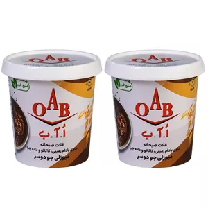 غلات صبحانه جو دوسر و بادام زمینی و کاکائو و دانه چیا  اُ آ ب - 55 گرم مجموعه 2 عددی