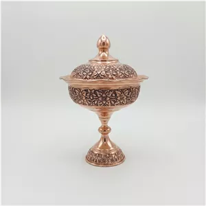 قندان مسی مدل رز مجموعه ۲ عددی