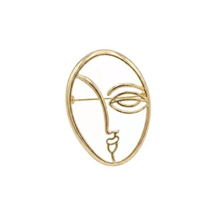 گل سینه زنانه مدل نیم رخ طرح مینیمال