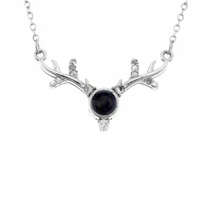 گردنبند زنانه برانت مدل دوستت دارم به صد زبان دنیا طرح شاخ گوزن