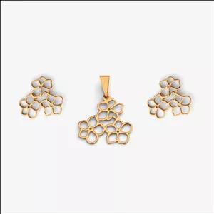 نیم ست طلا 18 عیار زنانه سایا گلد مدل 3 گل ns17