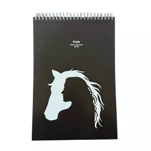 دفتر طراحی 20 برگ اتود طرح سیاه برگ مدل 20*30 کد 2233