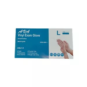 دستکش وینیل غیر پودری مدل 01L سایز بزرگ (L) بسته 100 عددی