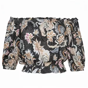 کراپ بلوز آستین سه ربع یقه باز زنانه لیندکس مدل SEP-MODSAZ-MTN0022