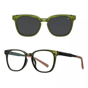 فریم عینک طبی به همراه کاور آفتابی آلبرت وگ مدل CG7705C555-P01 Polarized Double Switch