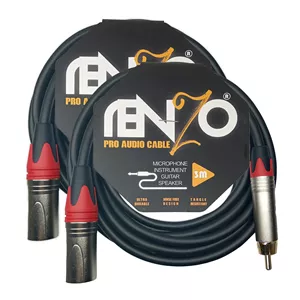 کابل اسپیکر مانیتورینگ رنزو آدیو RCA به XLR مدل RCX3 طول 3 متر بسته دو عددی