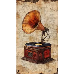 پوستر مدل گرامافون قدیمی
