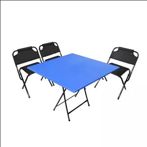 میز و صندلی سفری میزیمو مدل برزنتی پشتدار کد 8788 مجموعه 4 عددی