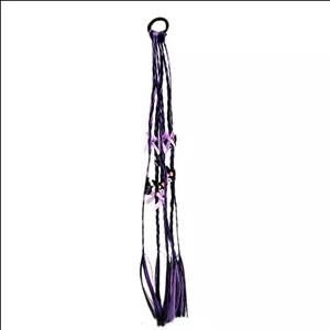 کش مو دخترانه مدل آویز گیس بافت کرومی کد brg k92