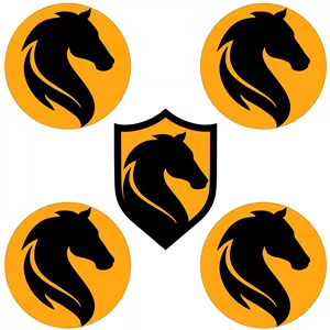 درپوش رینگ خودرو مدل HORSE-BLK ECO مناسب برای سمند بسته 4 عددی به همراه آرم خودرو