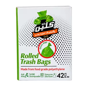 کیسه زباله پترو کلین مدل تجزیه پذیر کد 55-75 بسته 42 عددی