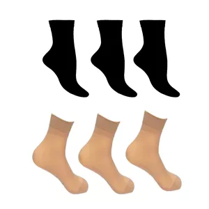 جوراب زنانه هانی مدل دو ربع کفه دار کد 100116 بسته 6 عددی