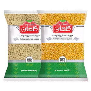 عدس و لپه سرزمین گلهان - 800 گرم بسته دو عددی