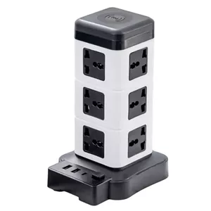 چندراهی برق ایستاده هوشمند ۲۵۰۰ وات مدل Intelligent Vertical Socketبرج با شارژر USB و وایرلس