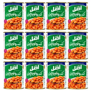 کنسرو لوبیا چیتی در سس گوجه فرنگی اصل سلامت - 380 گرم بسته 12 عددی