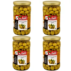 زیتون شور بی هسته انتخاب - 650 گرم بسته 4 عددی