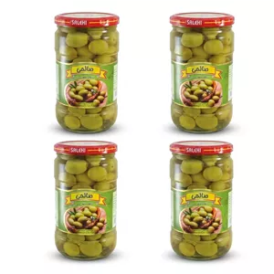 زیتون شور سبز ویژه هسته دار صالحی - 650 گرم مجموعه 4 عددی