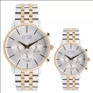 ست ساعت مچی عقربه‌ای کوارتز زنانه و مردانه کرست مدل 6712.3