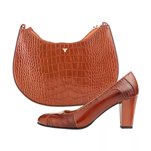 ست کیف و کفش زنانه چرم یلسان مدل دلسا کد ANA-GC-904-asl