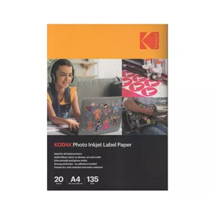 کاغذ پشت چسبدار فتوگلاسه جوهرافشان کداک مدل ST135 سایز A4 بسته 20 عددی