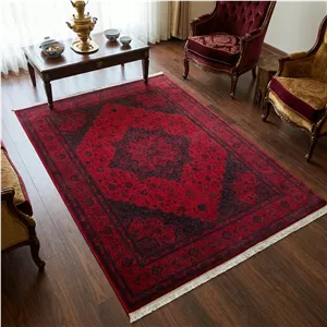 فرش ماشینی 1200 شانه فرش آرمانی زمینه لاکی حاشیه لاکی مدل 1257