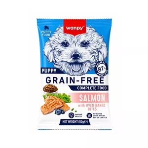 غذای خشک توله سگ ونپی مدل Grain Free Puppy Salmon با طعم سالمون وزن 50 گرم