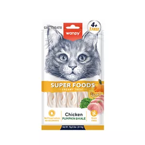 بستنی گربه ونپی مدل Creamy Treat Superfoods طعم مرغ، کدو و کلم بسته 5 عددی
