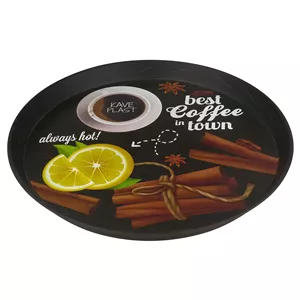 سینی بدون دسته طرح کافی و لیمو سایز 40*40 سانتی متر 
