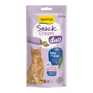 بستنی گربه جیم کت مدل Snack Cream Duo با طعم ماهی تن و علف گربه وزن 90 گرم