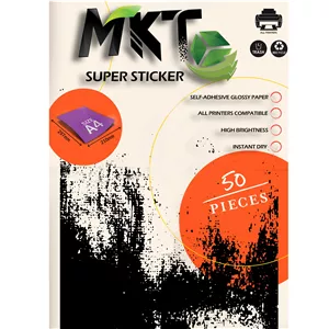 کاغذ A4 پشت چسب دار ام کی تی مدل براق کد M05 بسته 100 عددی