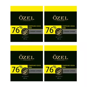 شکلات تلخ 76 درصد اوزل بسته 4 عددی