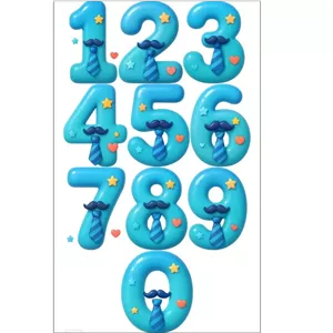 برچسب مدل اعداد انگلیسی آبی کد 10142 