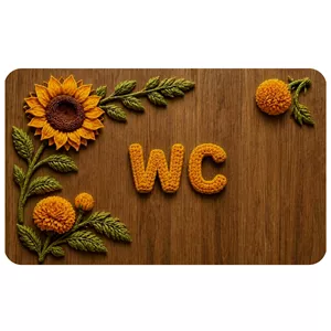 پادری مدل سرویس WC طرح گل 416m4 سایز 76x46 سانتی‌متر مناسب برای فضای داخلی